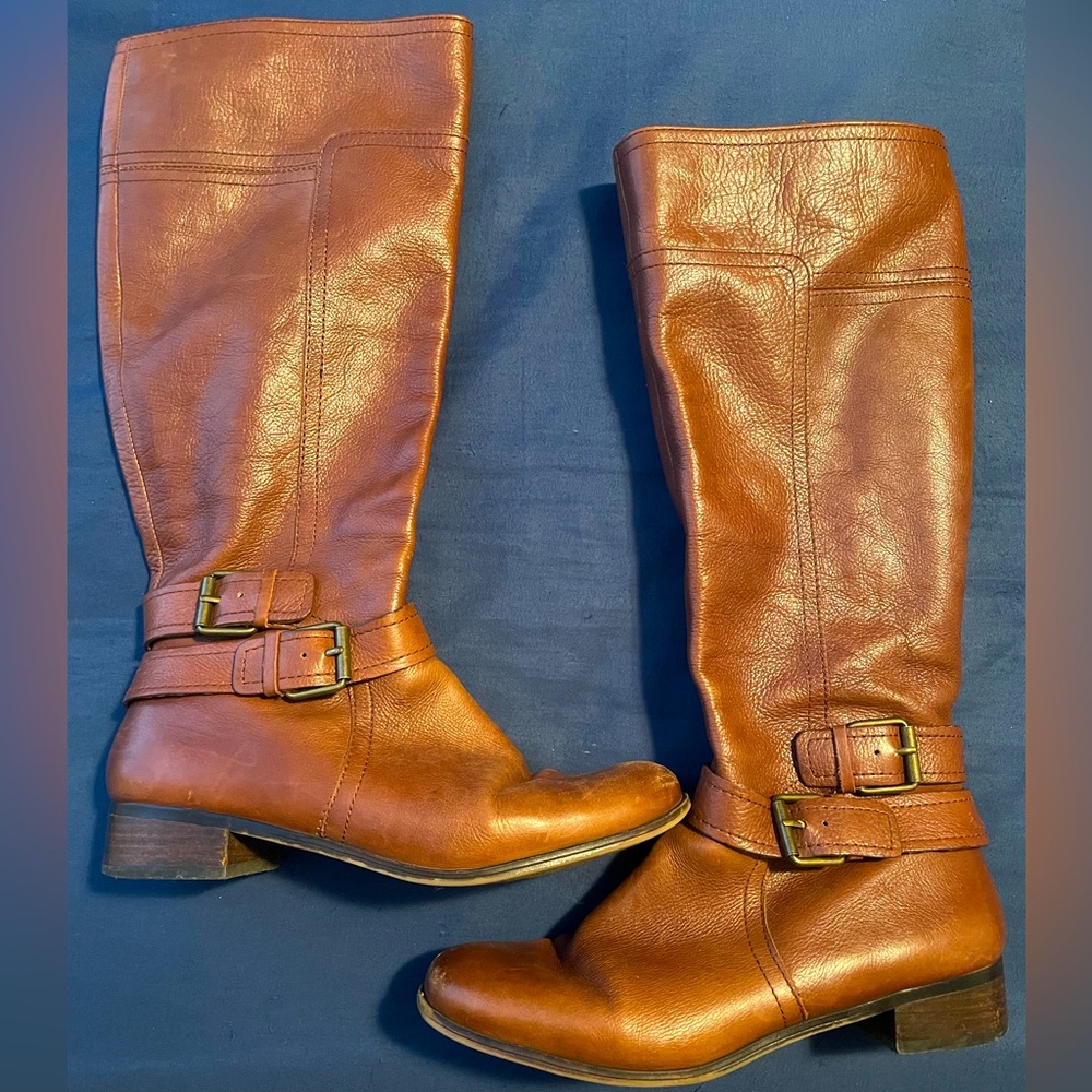 Nine West American Heritage Collection Sassy Fran Cognac Brown Riding Boots 8